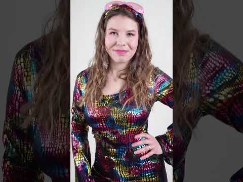 Déguisement disco multicolore femme
