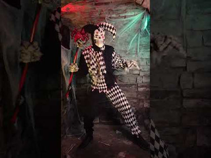 Déguisement clown Arlequin d'Halloween homme noir