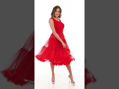 Rdeči til petticoat 65 cm