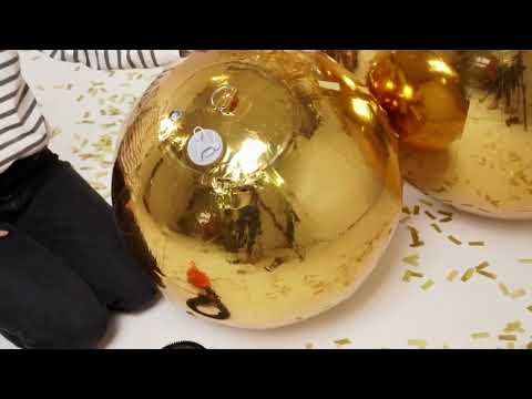 Ballon géant boule miroir dorée 60 cm