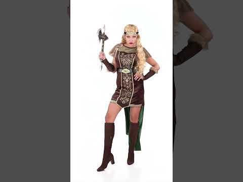 Déguisement viking fourrure avec cape femme