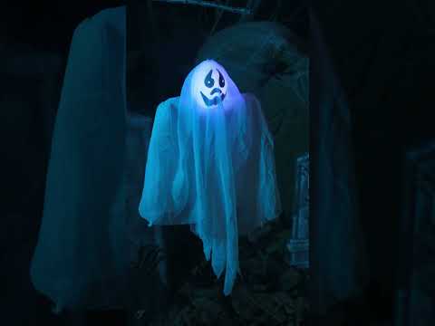 Décoration fantôme lumineux Halloween 50 cm