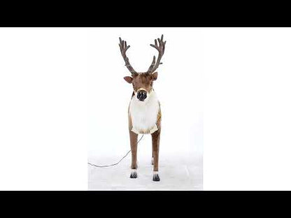 Décoration animée renne de Noël avec son et mouvement 143 cm
