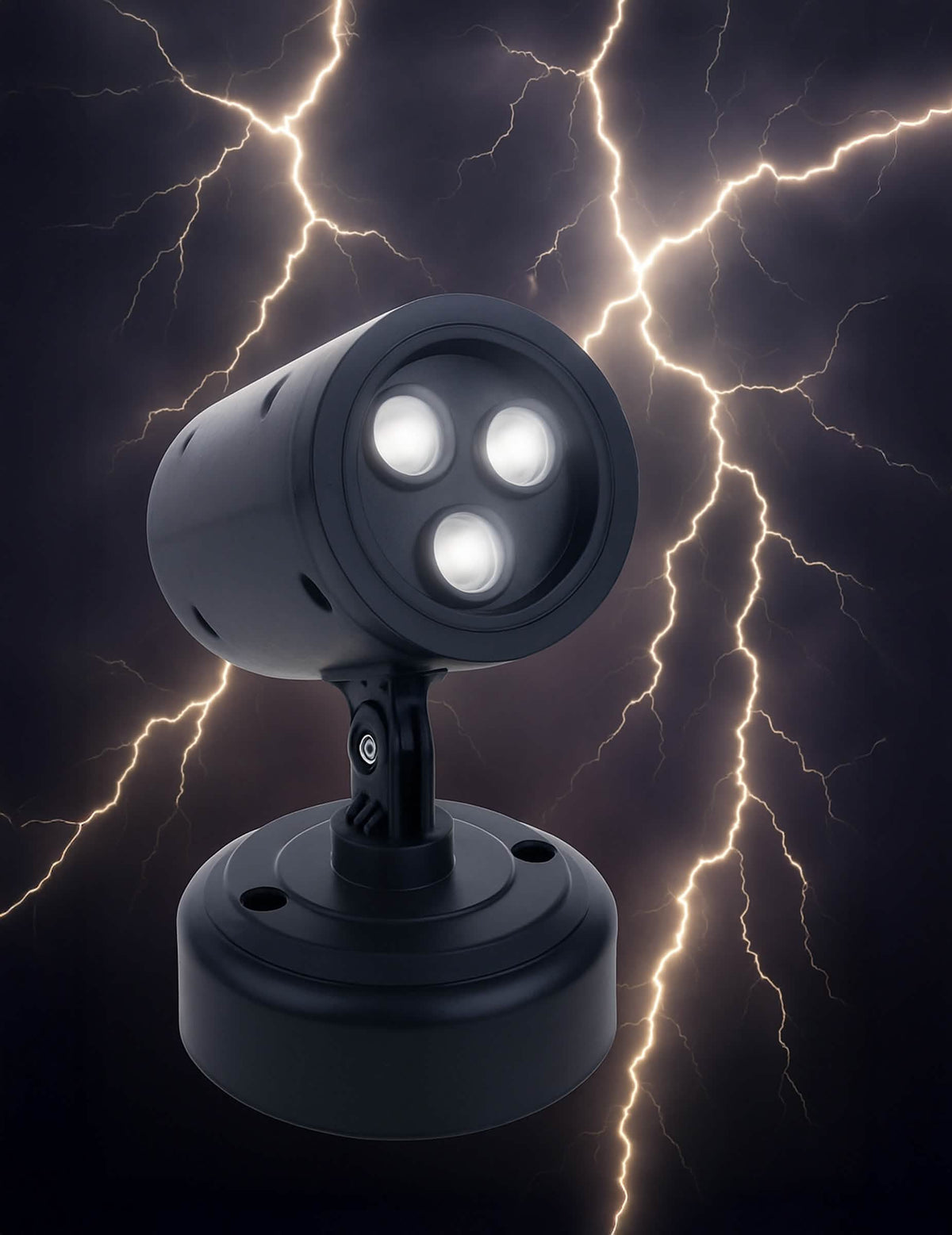 Projecteur de foudre avec son du tonnerre pour décoration noir