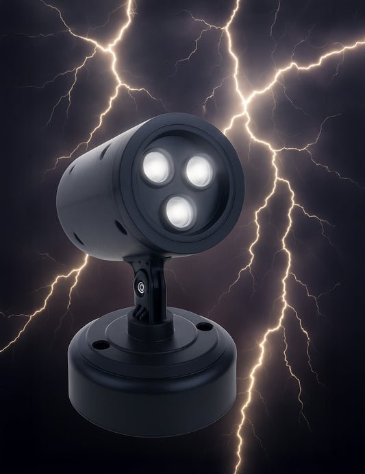 Projecteur de foudre avec son du tonnerre pour décoration noir