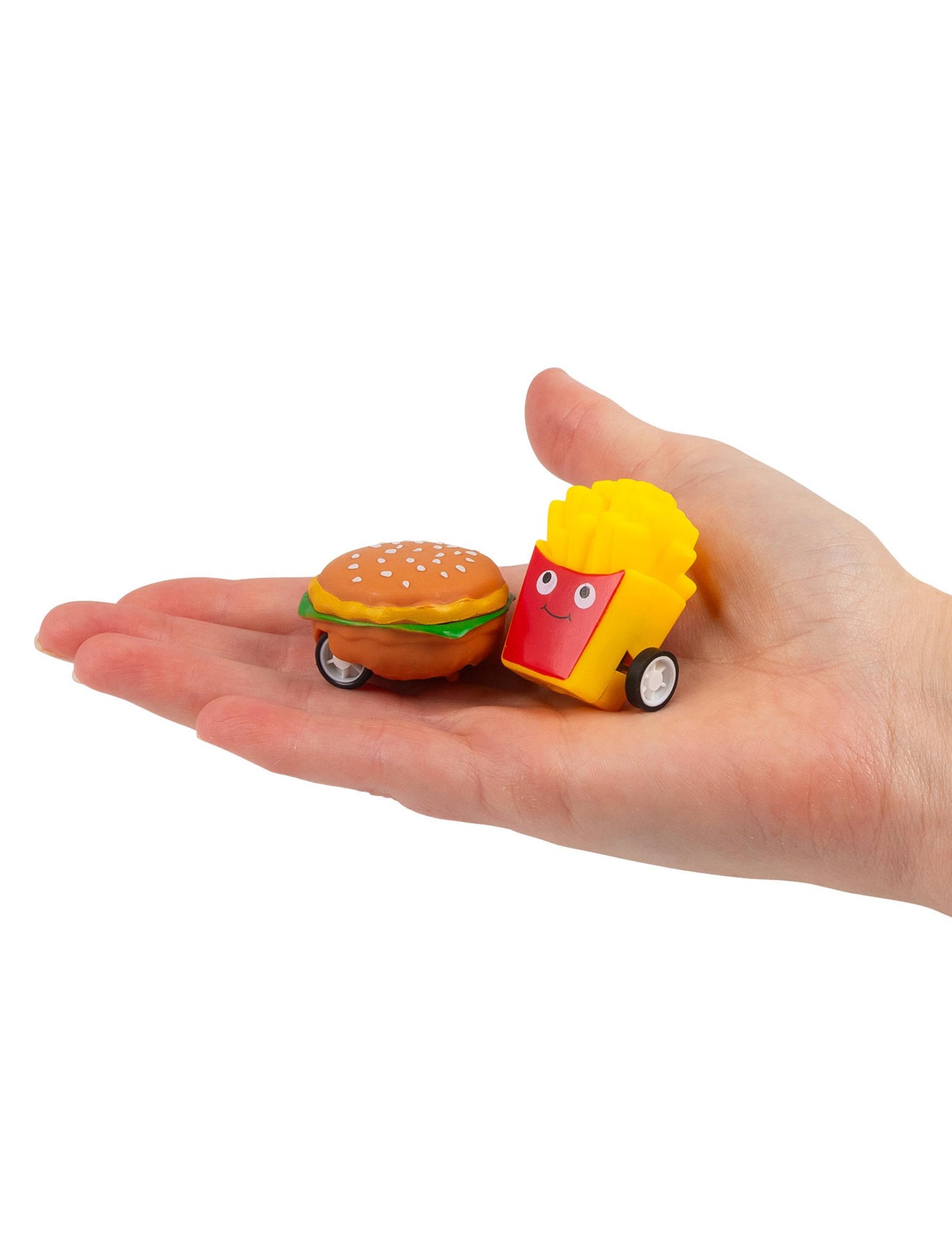 Hamburger in krompirček, kotalna igrača s trenjem, hitra hrana