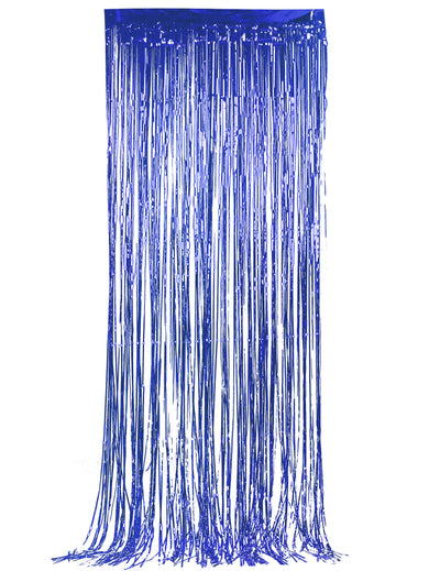 Rideau de fils métallisé pour fête bleu nuit