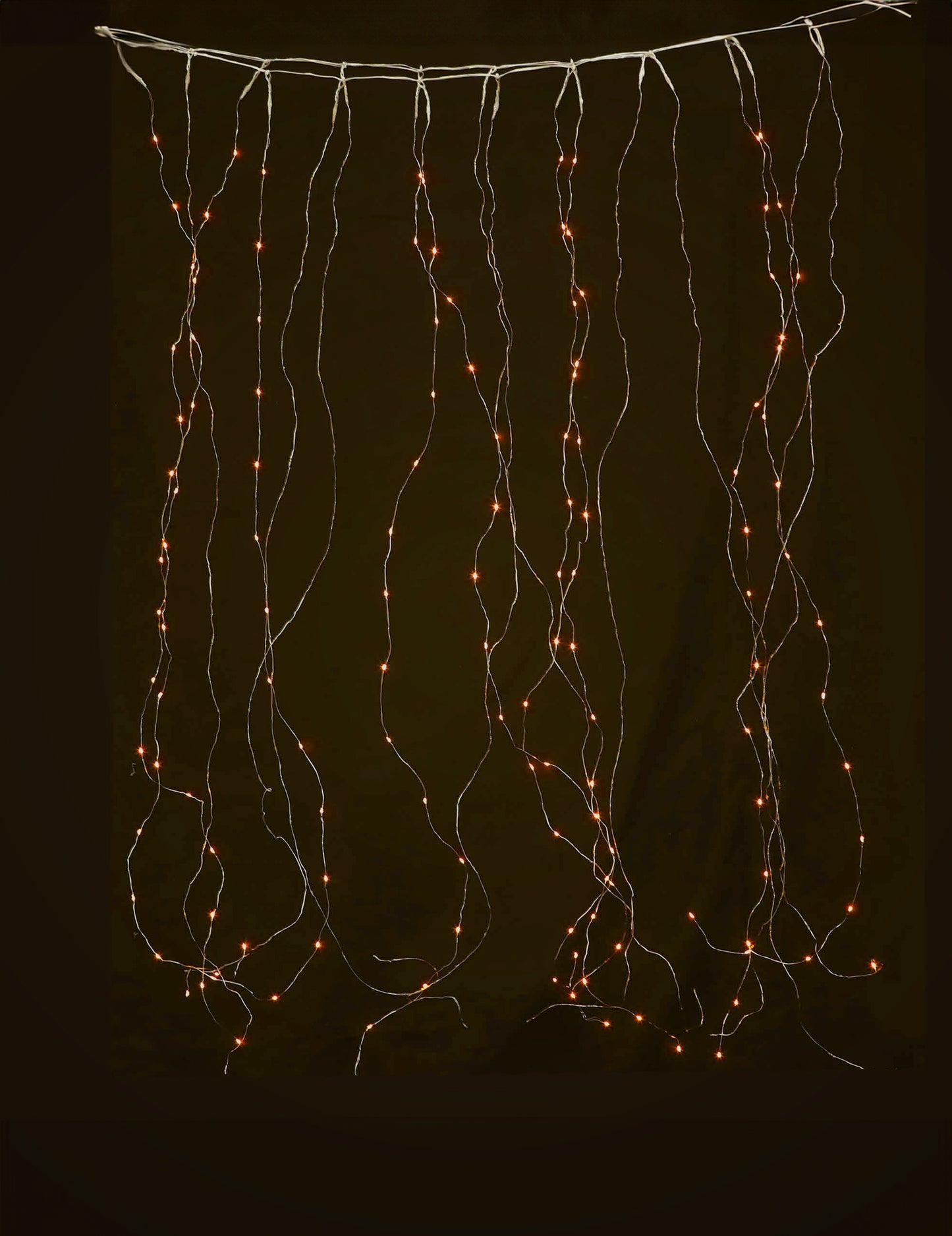 Topla bela lahka zavesa 1,7 x 0,5 m 90 LED