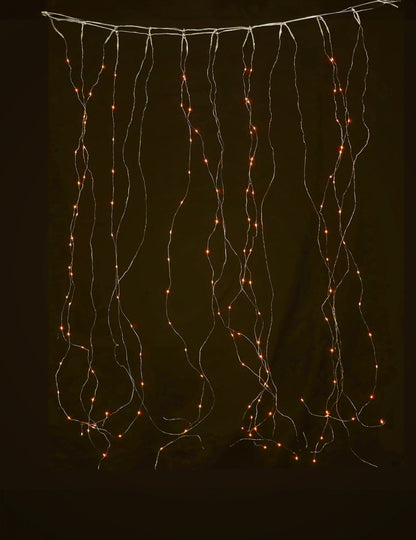 Topla bela lahka zavesa 1,7 x 0,5 m 90 LED