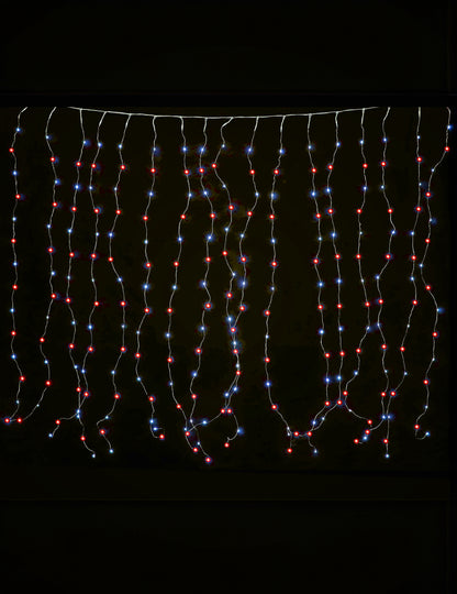 Večbarvna lahka zavesa 1,7 x 0,5 m 90 LED
