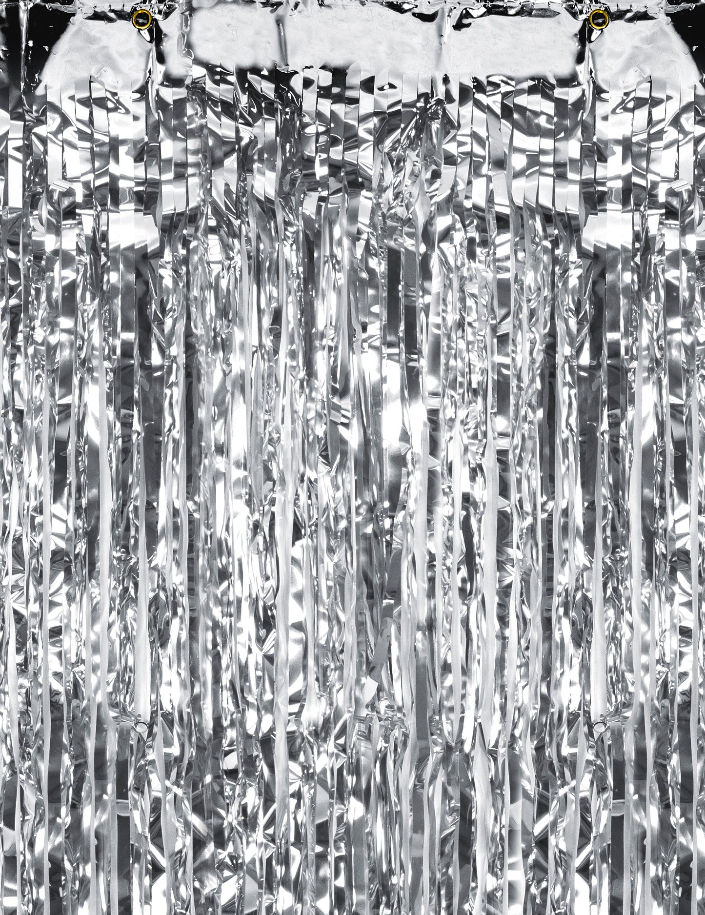 Pogled na rese svetleče zavesa za zabavo v srebrni barvi