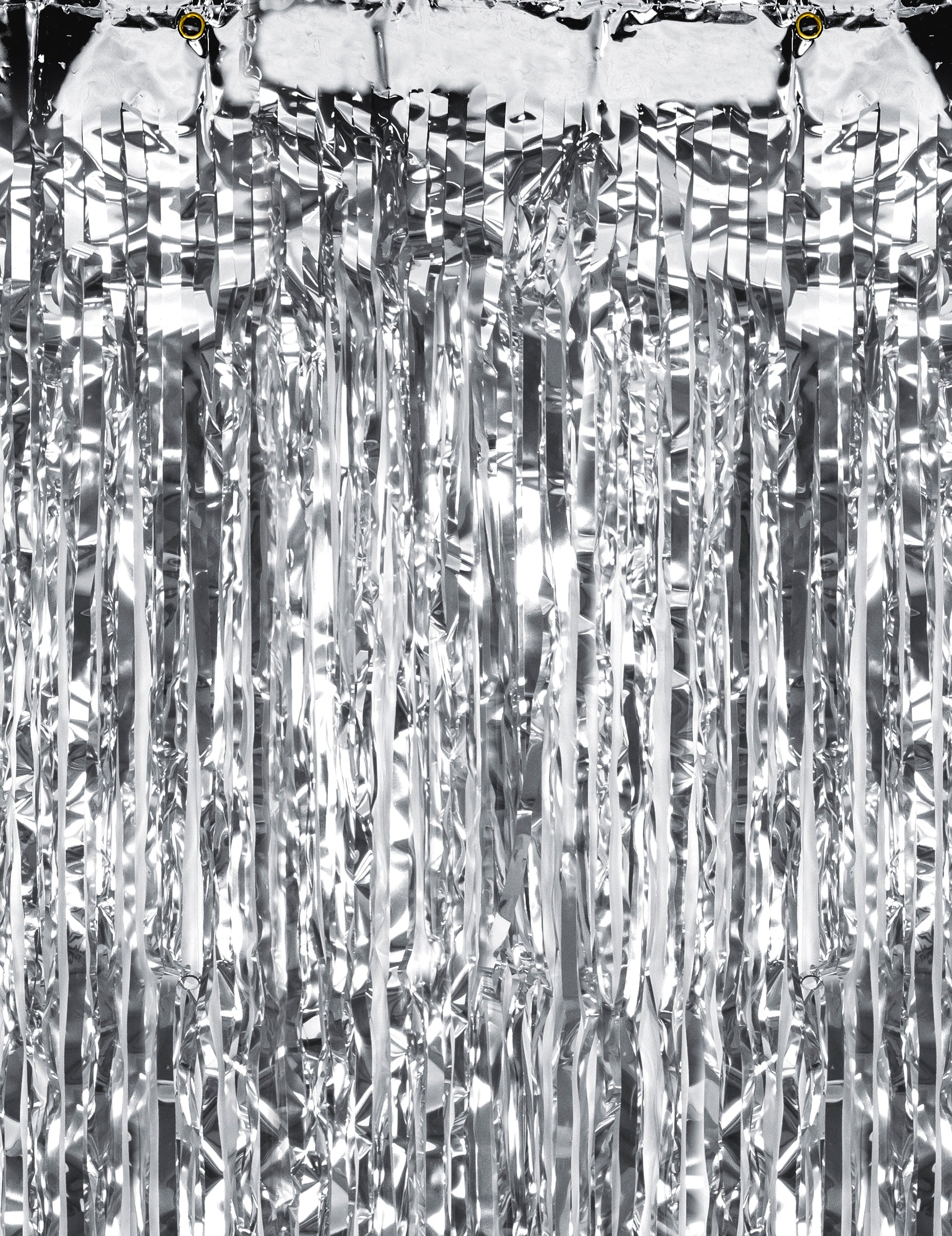 Pogled na rese svetleče zavesa za zabavo v srebrni barvi