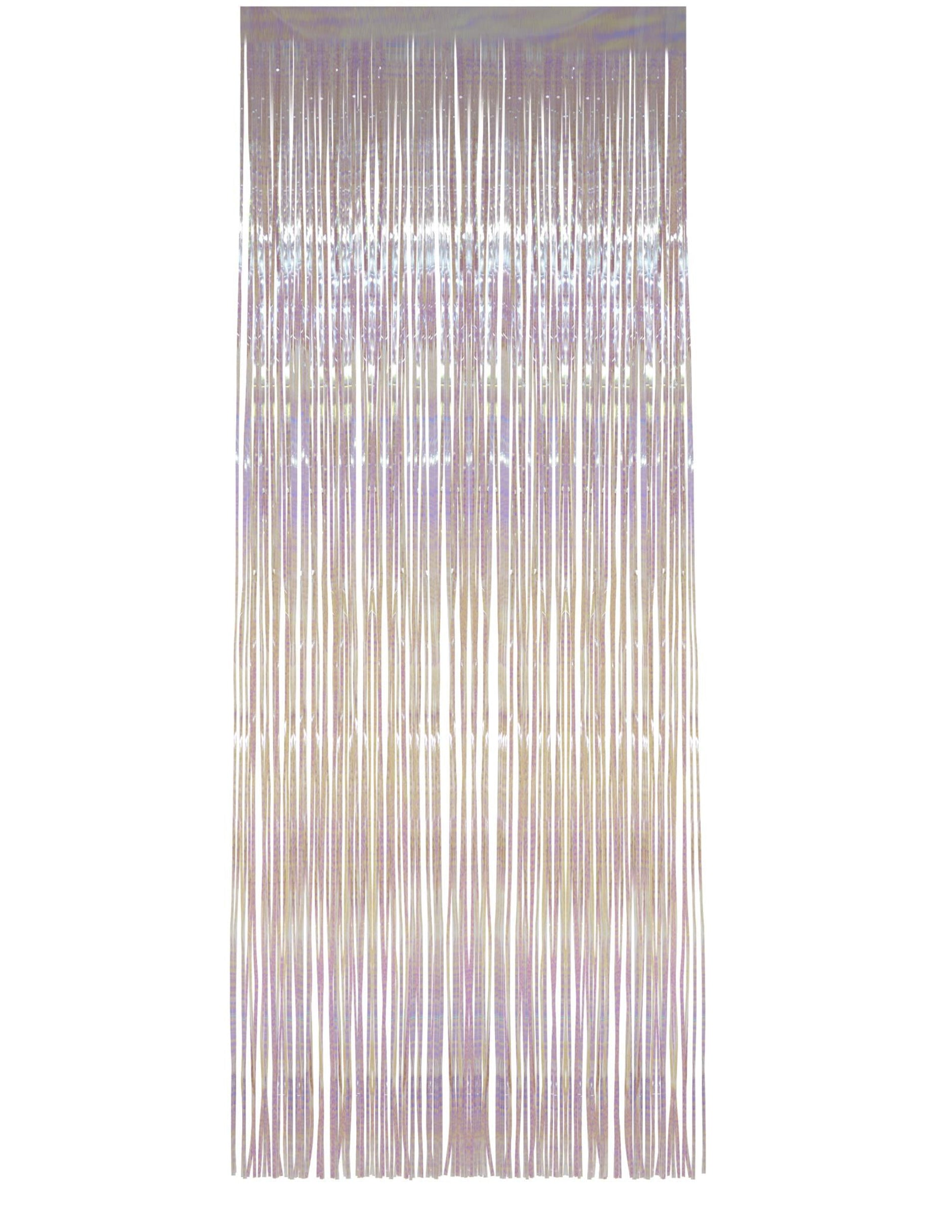 Rideau scintillant pour fête blanc irisé