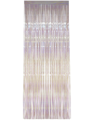 Rideau scintillant pour fête blanc irisé