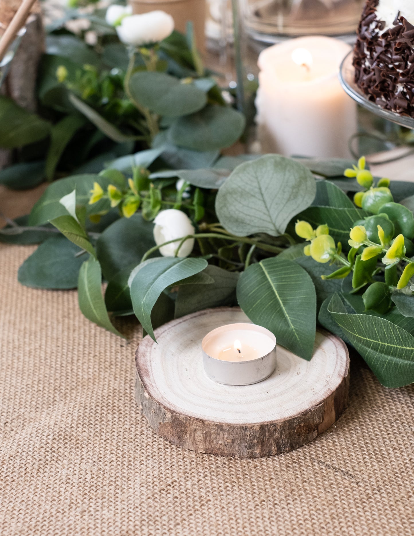 Rondin de bois naturel 10 à 12 cm pour décoration mariage