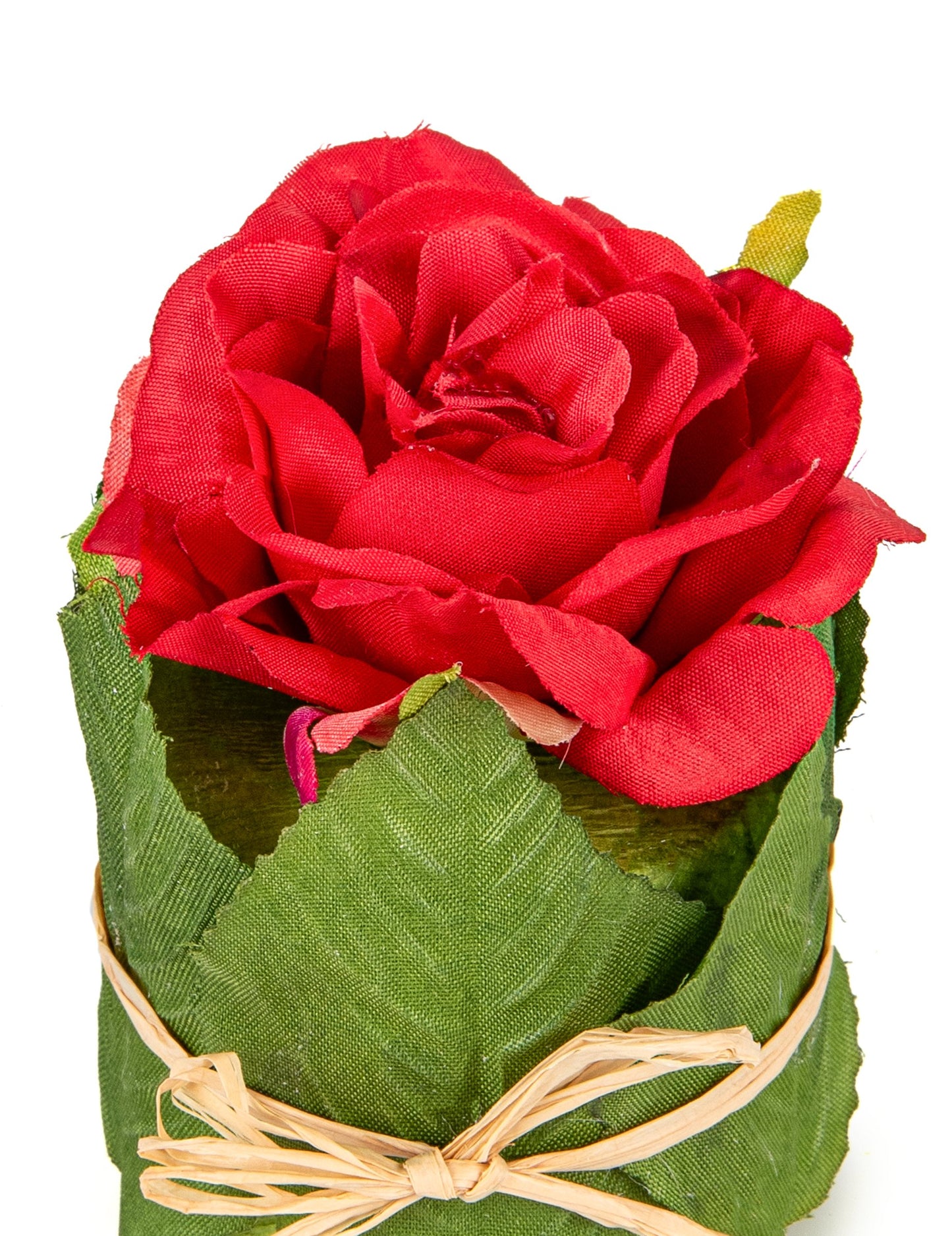 Rdeča vrtnica v lončku z listjem velikosti 8 x 6 cm za poroko