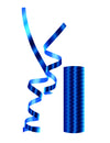 Rouleau de serpentins métalliques pour fête bleu brillant