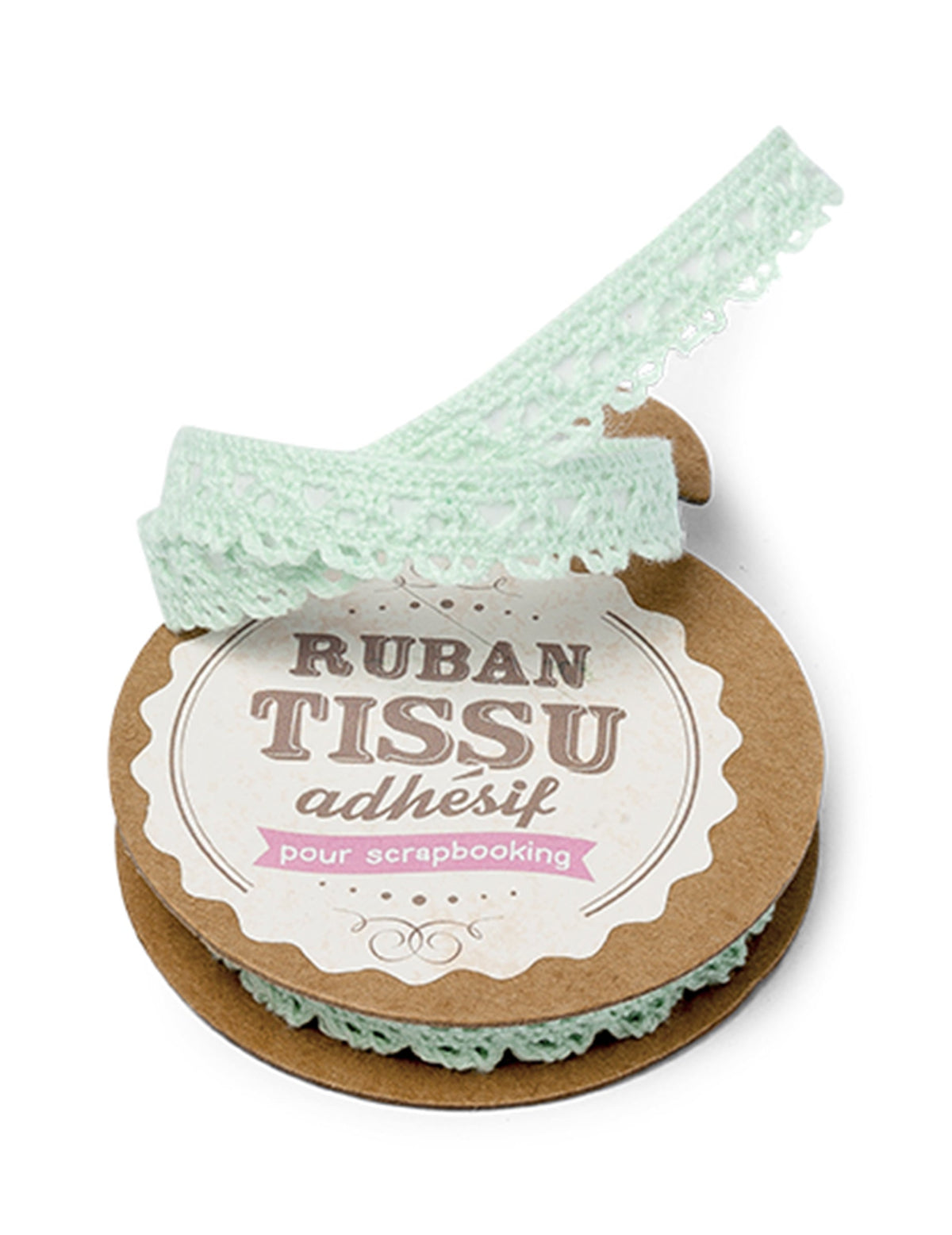 Ruban adhésif en dentelle pour scrapbooking vert menthe