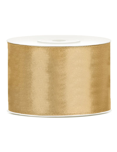 Ruban satin pour fête doré ocre