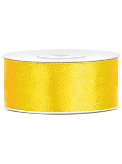 Rumeni satenasti trak 2,5 cm x 25 m