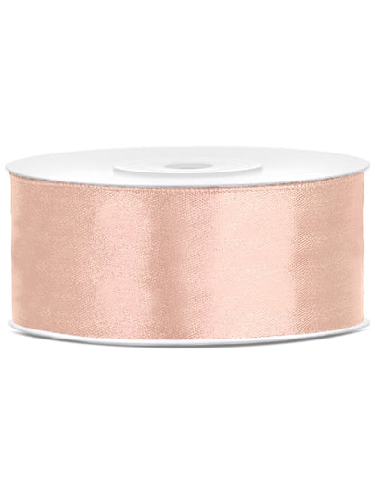 Satenast trak breskove barve 2,5 cm x 25 m za poroko 