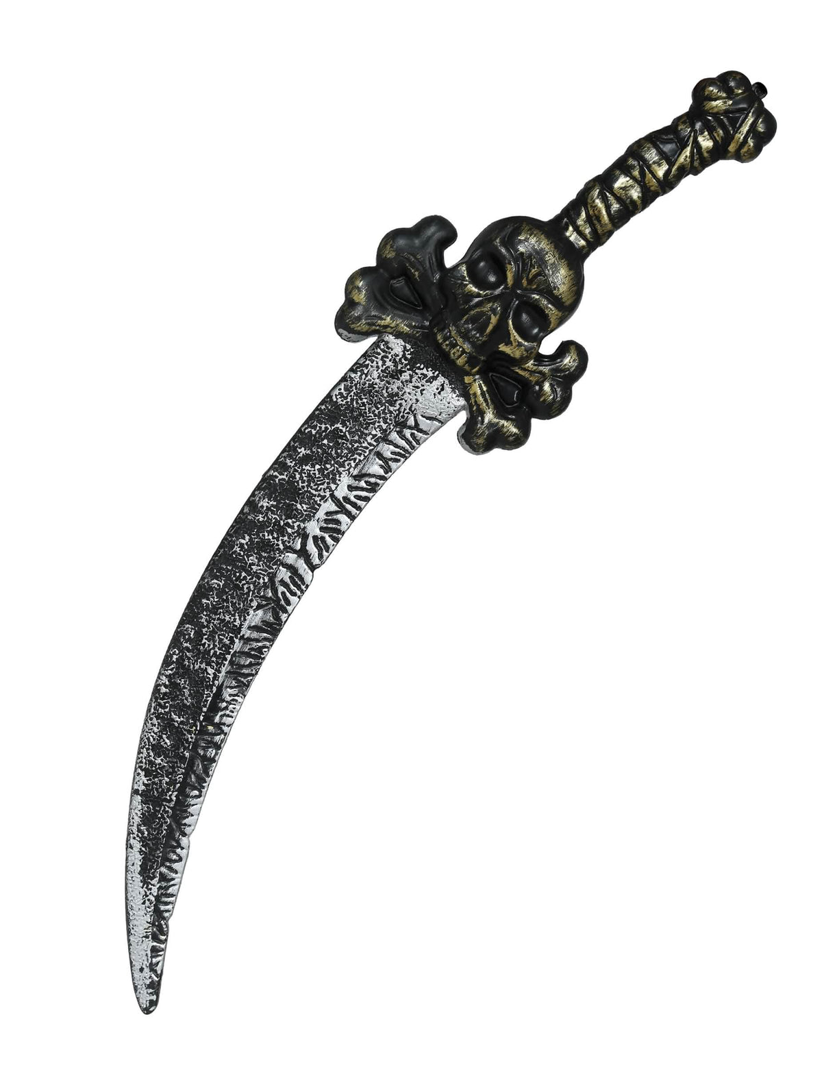 Sabre de pirate tête de mort argenté et bronze vieilli