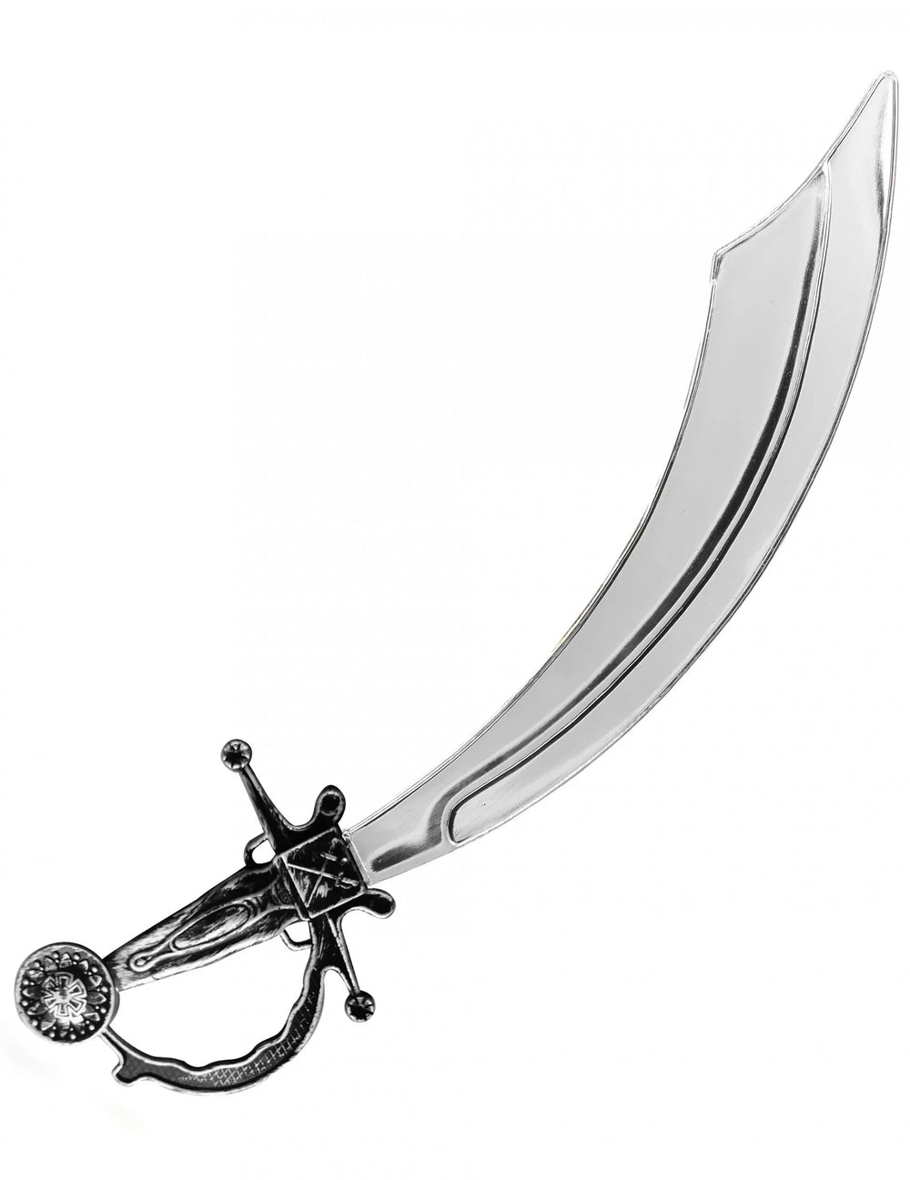 Sabre pirate pour adulte ou enfant argenté et noir en plastique