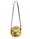 Mise en situation du sac à bandoulière rond holographique pour adulte doré