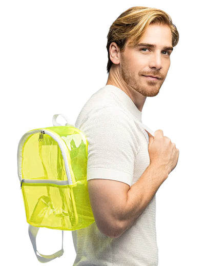 Sac à dos transparent pour adulte jaune fluo