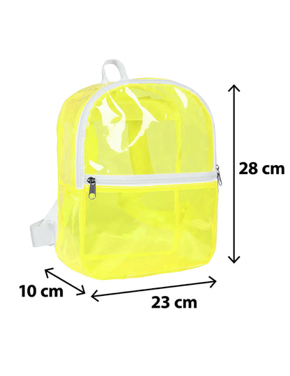 Dimensions du sac à dos transparent pour adulte jaune fluo