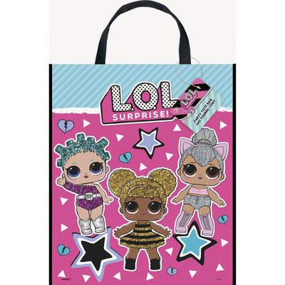 Sac cadeaux en plastique LOL Surprise pour enfant rose et bleu