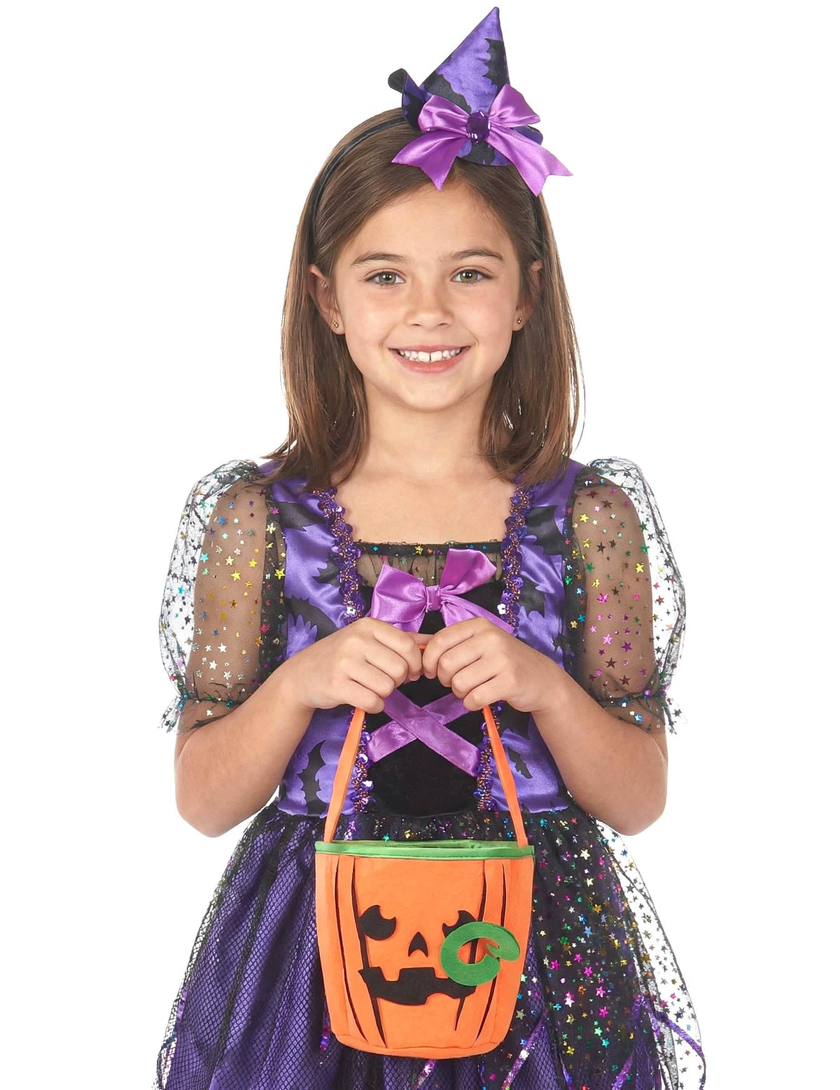 Torba za halloween z grozljivo bučo za otrok, oranžna in zelena
