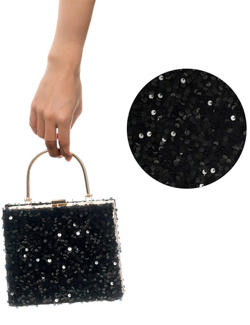 Črna žametna in bleščeča torba