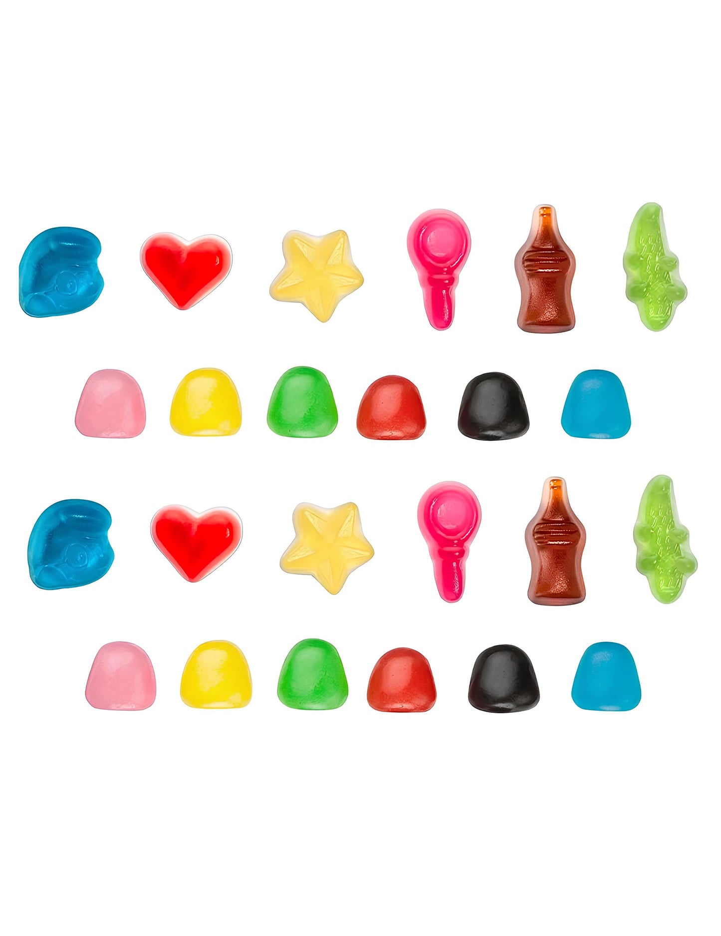 Détail des différentes formes de bonbons du sachet de bonbons Happy'Life Haribo