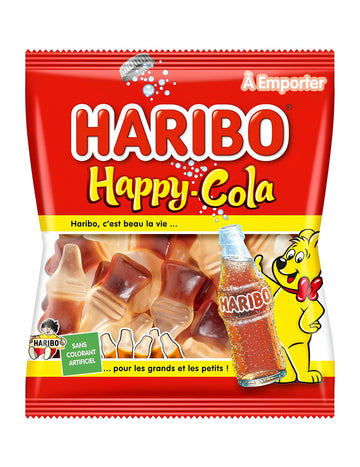 Vrečka sladkarij Haribo Happy Cola za male in velike rdeče in rumene