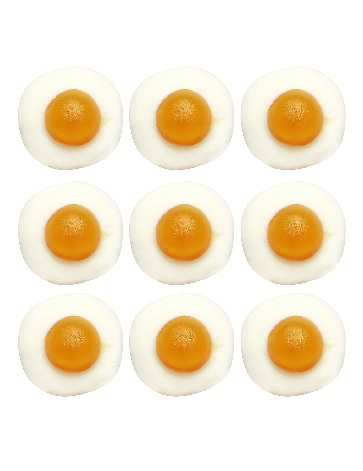 Vue détaillée des bonbons du sachet de bonbons Haribo Oeufs au plat