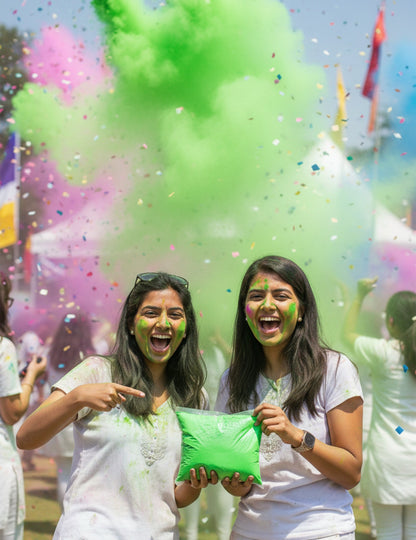 500 g vrečka fluorescentno zelenega praška za Holi učinek