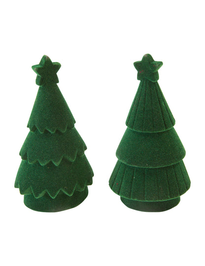 Zelena božična jelka iz smole z žametnim učinkom 11 cm, dekoracija mize