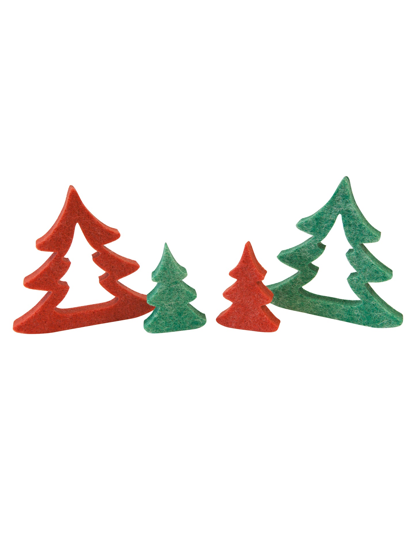 8 zelenih in rdečih božičnih drevesc iz filca cm za božične okraske
