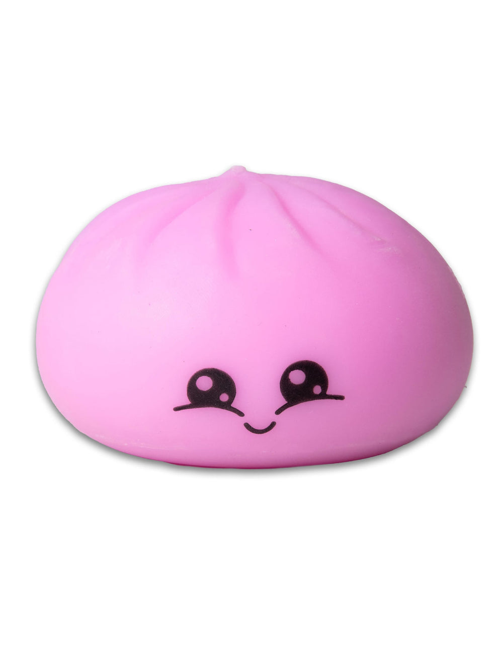 Vue de face du bao rose à visage de la balle anti stress Scrunchems Bao