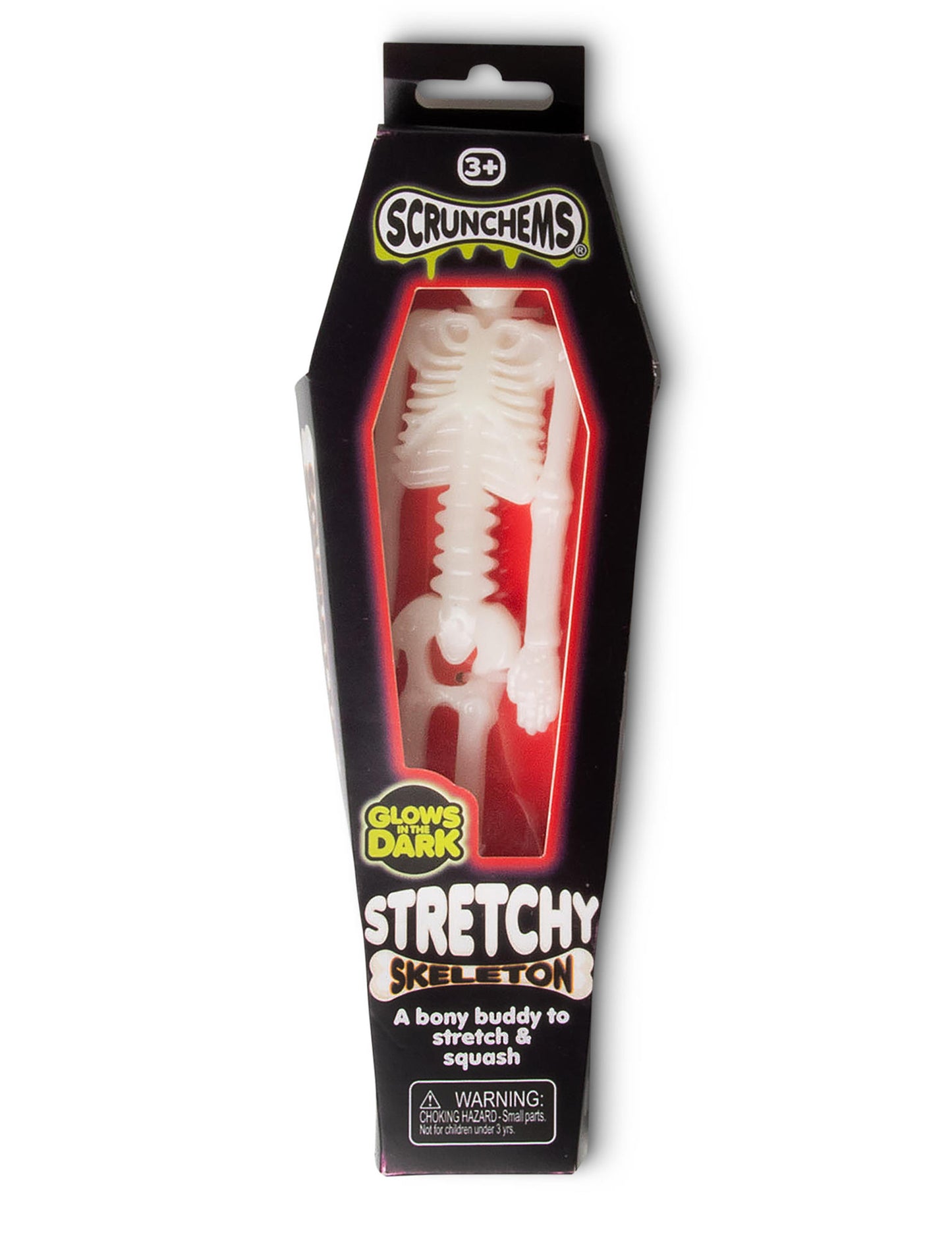 Scrunchems raztegljiva okostnjaška igrača, ki se sveti v temi