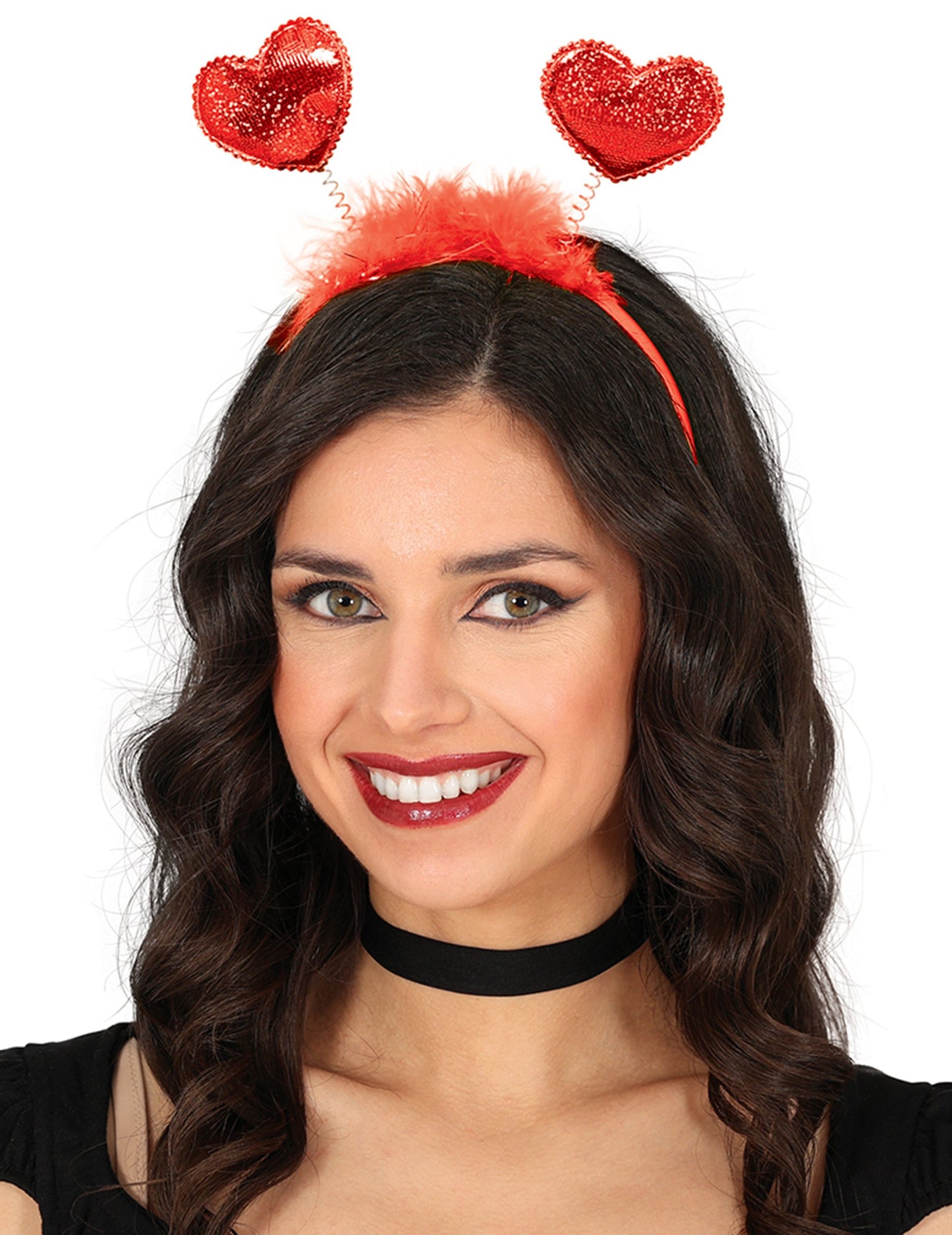 Naglavni obroč z rdečimi srci za odrasle 