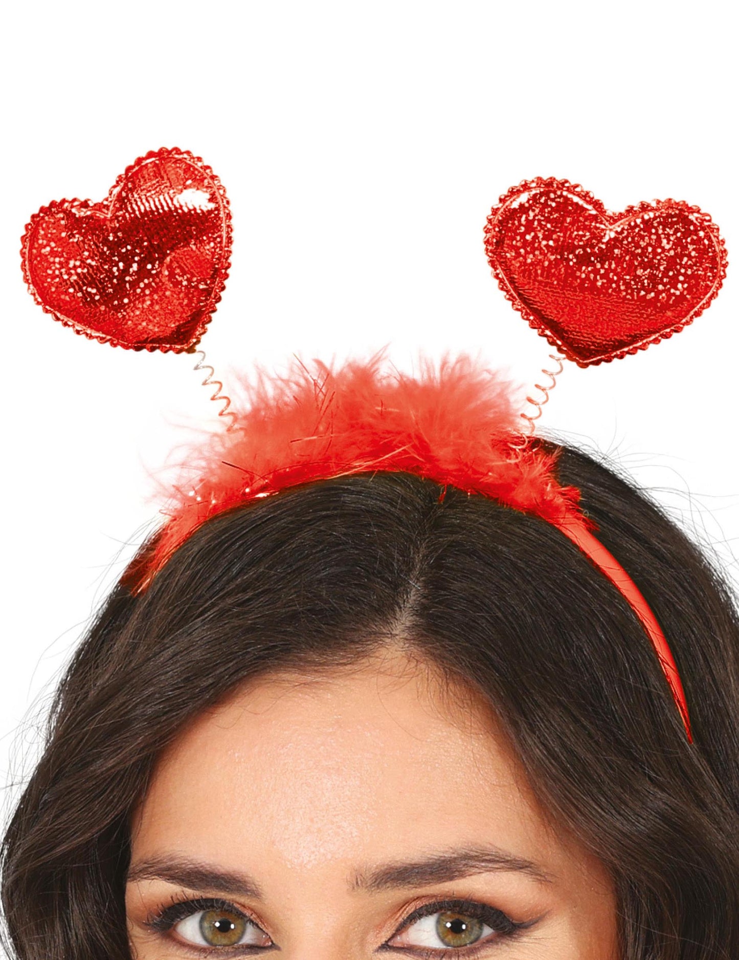 Naglavni obroč z rdečimi srci za odrasle 