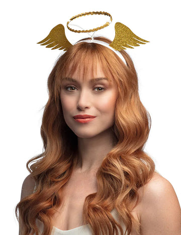Zlata angelska krila za odrasle in halo