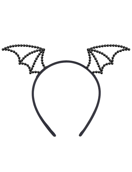 Vue de face du serre-tête chauve-souris à strass