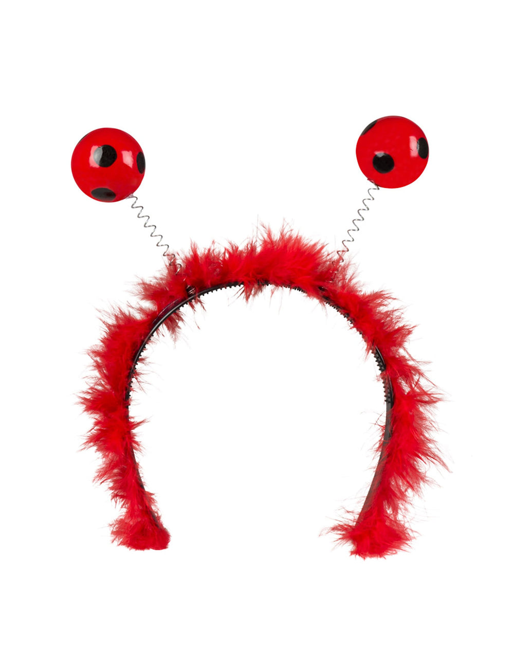 Vue de face du serre-tête coccinelle