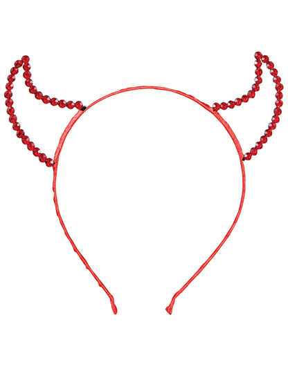 Vue de face du serre-tête diablesse à strass