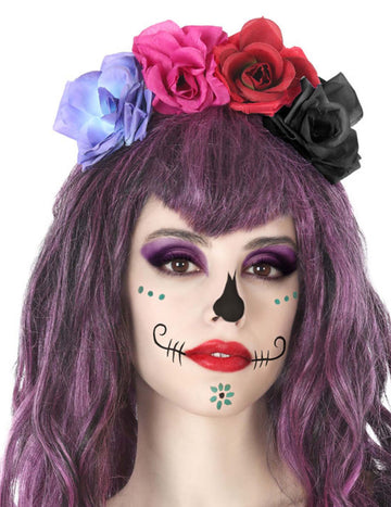Večbarvni vesla za cvetne glave Dia de los Muertos Adult