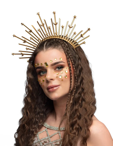 Naglavni trak za odrasle z zvezdo in luno v obliki haloja