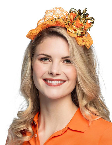 Serre-tête mini couronne orange adulte